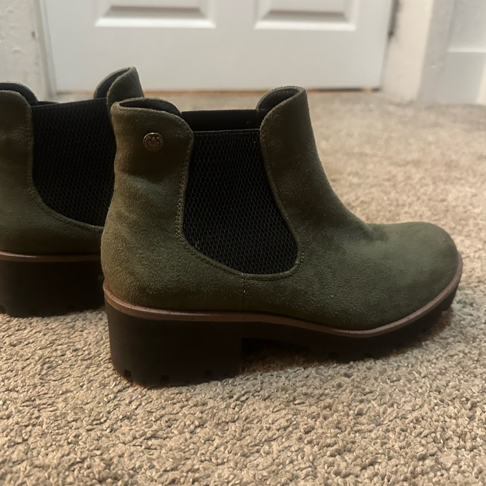 Rieker Dark Green Suede Ankle Boots